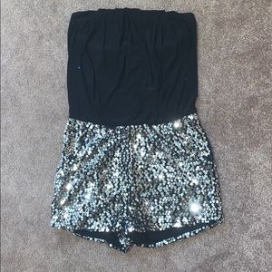 Charlotte Russe Strapless Sparkly Romper